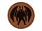 Mothman Cryptozoology Monster Round Iron-On Engraved Faux Leather Patch Applique - 2.5"